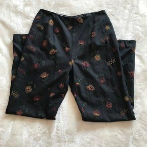 Nicole Studio Linen Blend Black with Flower Design 10